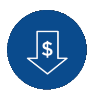 icon of a dollar sign inside of an arrow pointing down