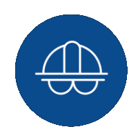 icon of a hardhat and protective eyeglasses