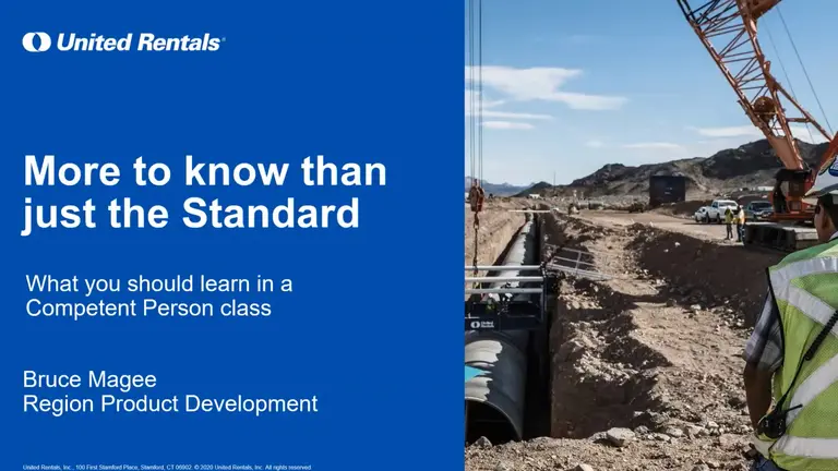 More to know than just the Standard: What you should learn in a Competent Person class