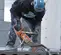 Orange, black and silver HUSQVARNA Concrete Cut-off Saw, 9 in., Gas Powered