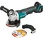 Green and black and silver  MAKITA Angle Grinder, 4-1/2 in., Cordless, Electric Powered