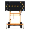 Orange and black Wanco solar powered arrow board