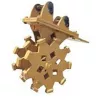 yellow compaction wheel attachment for mini excavator