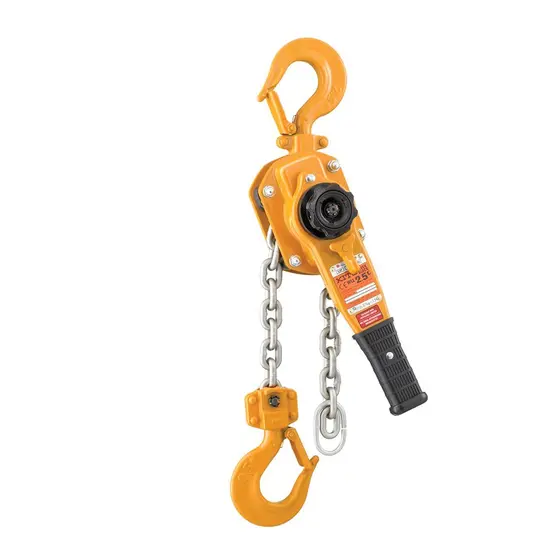 Yellow and black and silver KITO Come-Along, 3 Ton