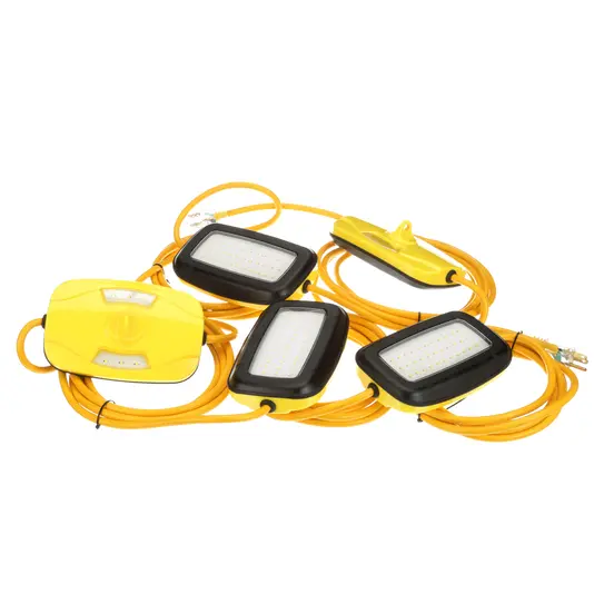Southwire 50 foot light string with led lights and a yellow cord