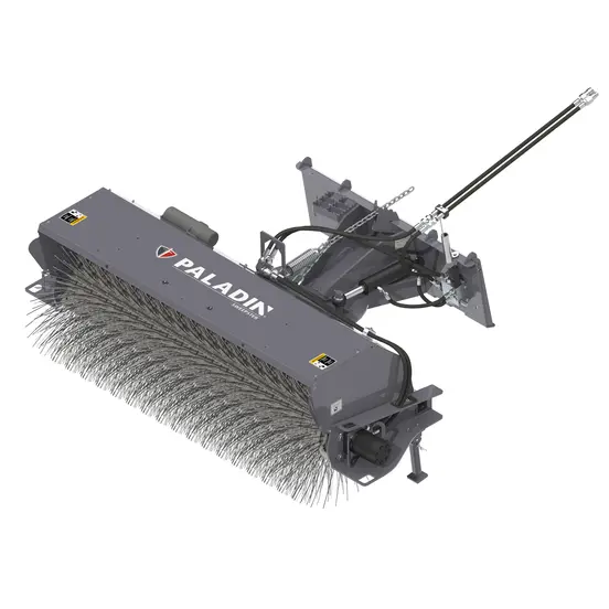 Gray Paladin Angle Broom Attachment for Skid Steer